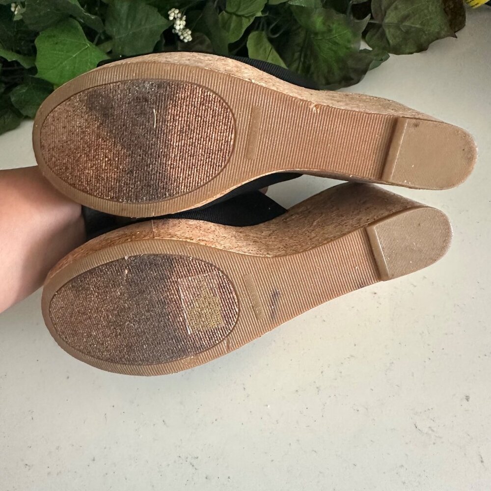 Lucky Brand Black Fabric Upper Wedge Sandals Size 7.5 - Picture 7 of 7
